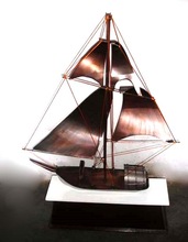 BRONZE FINISH METAL FLOATING SAILING BOAT