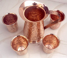 COPPER EMBOSSED TUMBLERS FOR WATER