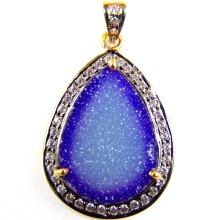 Goyal Jewellers brass Sugar Purple Agate Pendant