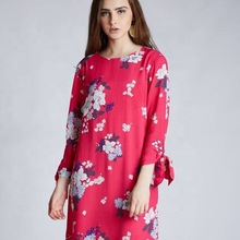 A-Line Pretty Pink Floral Printed Dress