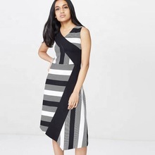 Black AND White Women Stylish Sleeveless Dress