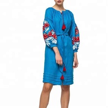 Bohemian Ukrainian Fabric Embroidered Dress