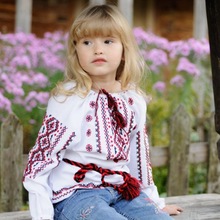 Embroidered Blouse Tunic For Little Girl, Color : White