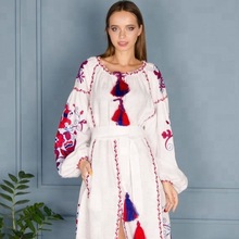 Embroidered Heavy Tassel Maxi Dress