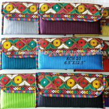 Silk Gujarati Vintage Banjara Clutch, Color : Multicolor