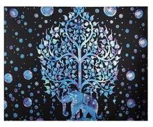 Mandala Elephant Hippie Psychedelic Art Tapestry,