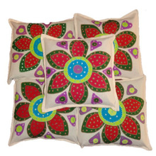 Patchwork Ethnic Floor Sofa Cushion, Size : 16 x 16 inches