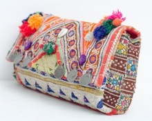 Tribal handmade patchwork banjara clutch bag, Color : Multicolor