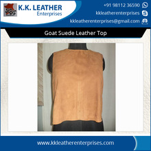 Goat Suede Leather Top for Women, Technics : Plain Dyed