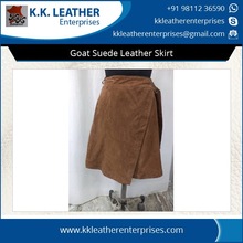 Pure Goat Suede Leather Skirt