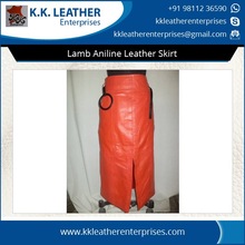 Pure Lamb Aniline Leather Skirt, Color : Requirement