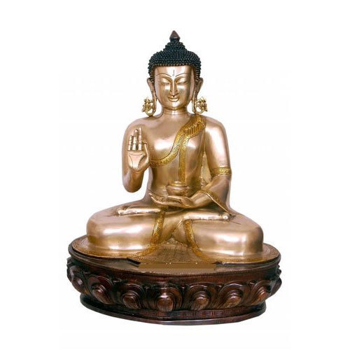 CARVED GOLD GILDED GURU MILAREPA COPPER STATUE