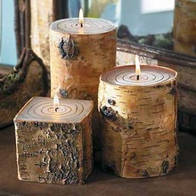 Decorative Taper and Block Chips Floral Handmade Natural Candles