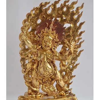 HAND CARVED BICHHUPANI ANTIQUATED GOLD COPPER STATUE