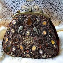 Handmade Beaded Fabric Ladies Coin Purse