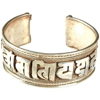 Nepalese Om Mani Padme Hum metal bracelet