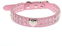 Bling Heart Studded Leather Dog Colla, Feature : JEWELED, Personalized
