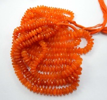 -CARNELIAN---Brilliant German Cut Rondelle Beads, Color : orange