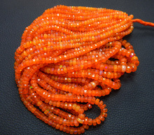 Ethiopian Opal Faceted Rondelle Beads, Color : Orange
