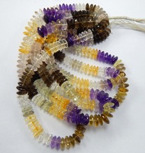 -MULTI STONES Cut Rondelle Beads
