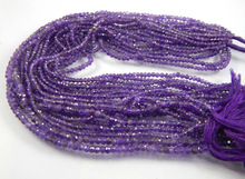 Fine Gems Natural Amethyst Roundel Beads, Color : Purple