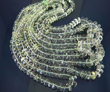Natural Green Amethyst Rondelle Beads