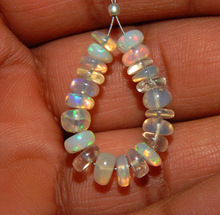 natural wello fire ethopian opal demi strand beads
