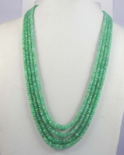 Faceted Round Natural Zambian Emerald Beads Necklace, Color : Green