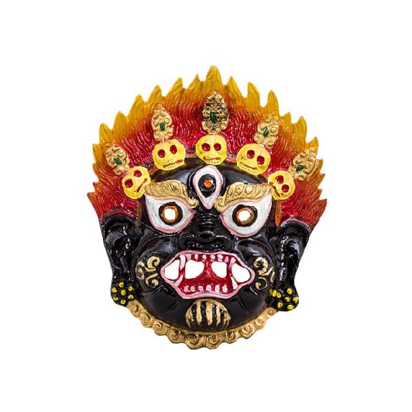 metallic multi color evil face wall hanging