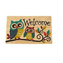 Owl bird print door mat