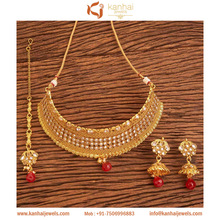 Gold plated Bollywood style Mukut necklace