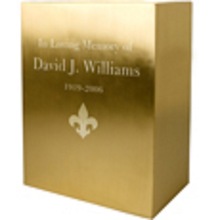 Brass Rectangular Brushed Funeral Urns, for Adult, Style : American Style