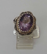 Amethyst Diamond Silver rings