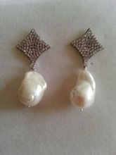 ANMOL Baroque Pearl Silver Earrings, Occasion : Party