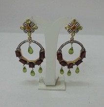 Diamond and Gem Stone Silver Earring, Occasion : Wedding