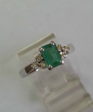 Silver 925 Emerald Diamond Rings, Gender : Women's