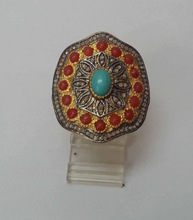 Multigemstone designer diamond ring