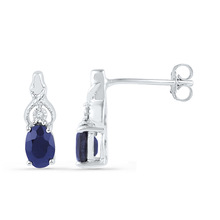 Real Pure 925 Sterling Silver Natural Blue Sapphire Earring, Occasion : Anniversary, Gift, Party, Wedding