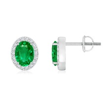 Oval Emerald Stud Earring