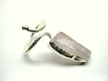ANMOL 925 Silver Rough Rose Quartz Ring, Color : Pink