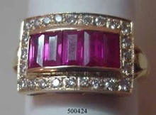 Ruby Gemstone Baguettes Ring
