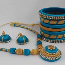Silk Thread Bangle Necklace Set