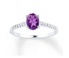 Solitaire Amethyest Ring