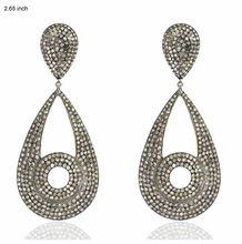 Sterling Silver Pave Leaf Shaped earrings
