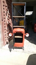 Metal Retro Tractor Bookcase, Color : Industrial Finish