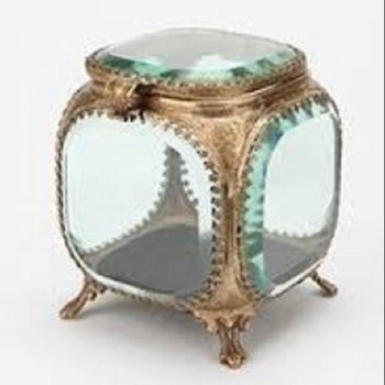 Brass Glass Tabletop Curio Display Case