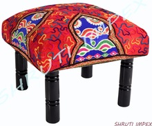 Embroidery Ottoman Foot Stool, Size : 39*39*33 cm