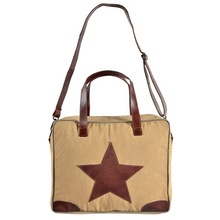 Shruti Impex Canvas + Leather laptop shoulder bag, Style : Business