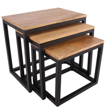 WOOD / IRON Center Side Table Sets