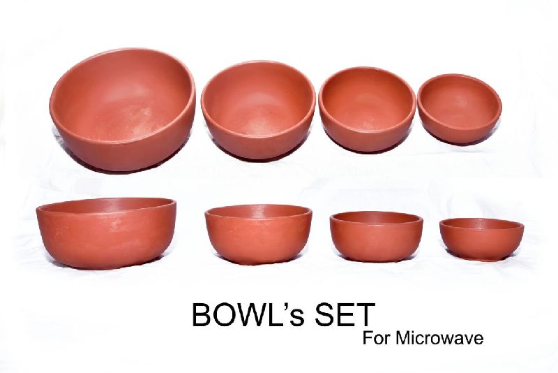 Mud Round Bowl Set, Feature : Skin Friendly